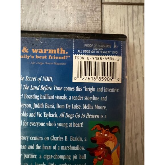 All Dogs Go To Heaven DVD Movie Original 1989 Animated Family Film - Picture 3 of 4
